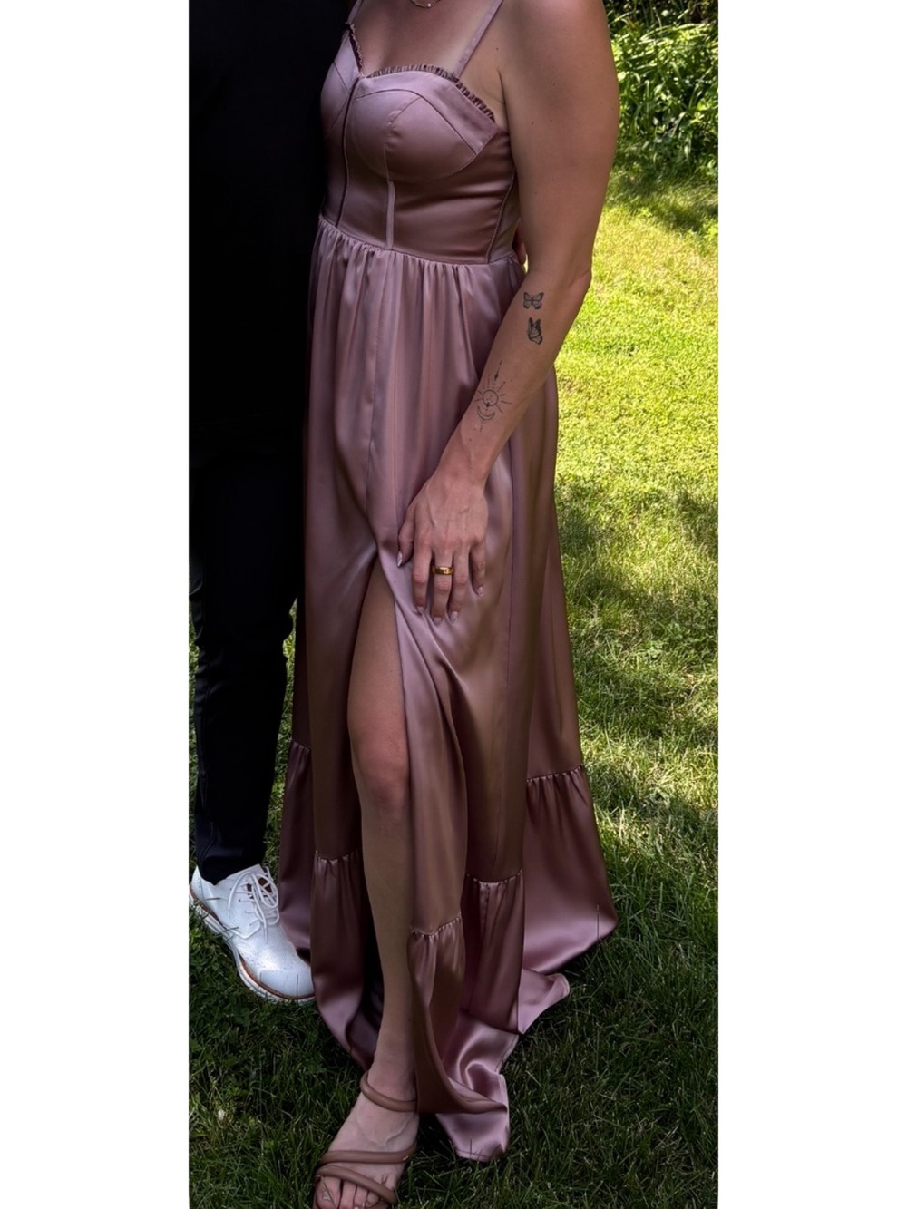 Revelry Valentina Satin Dress - Rose Quartz